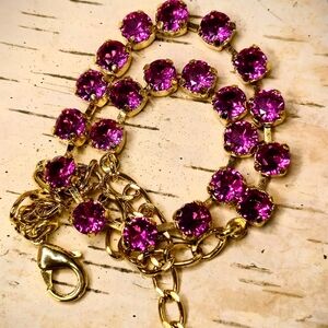 21 Carat Simulated Pink Sapphire In 18k Gold Plated Necklace